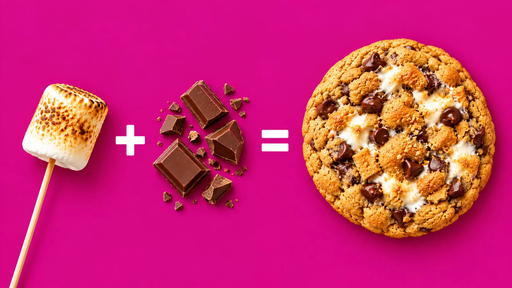 A toasted marshmallow plus chocolate equals an Em's Cafe s'mores cookie